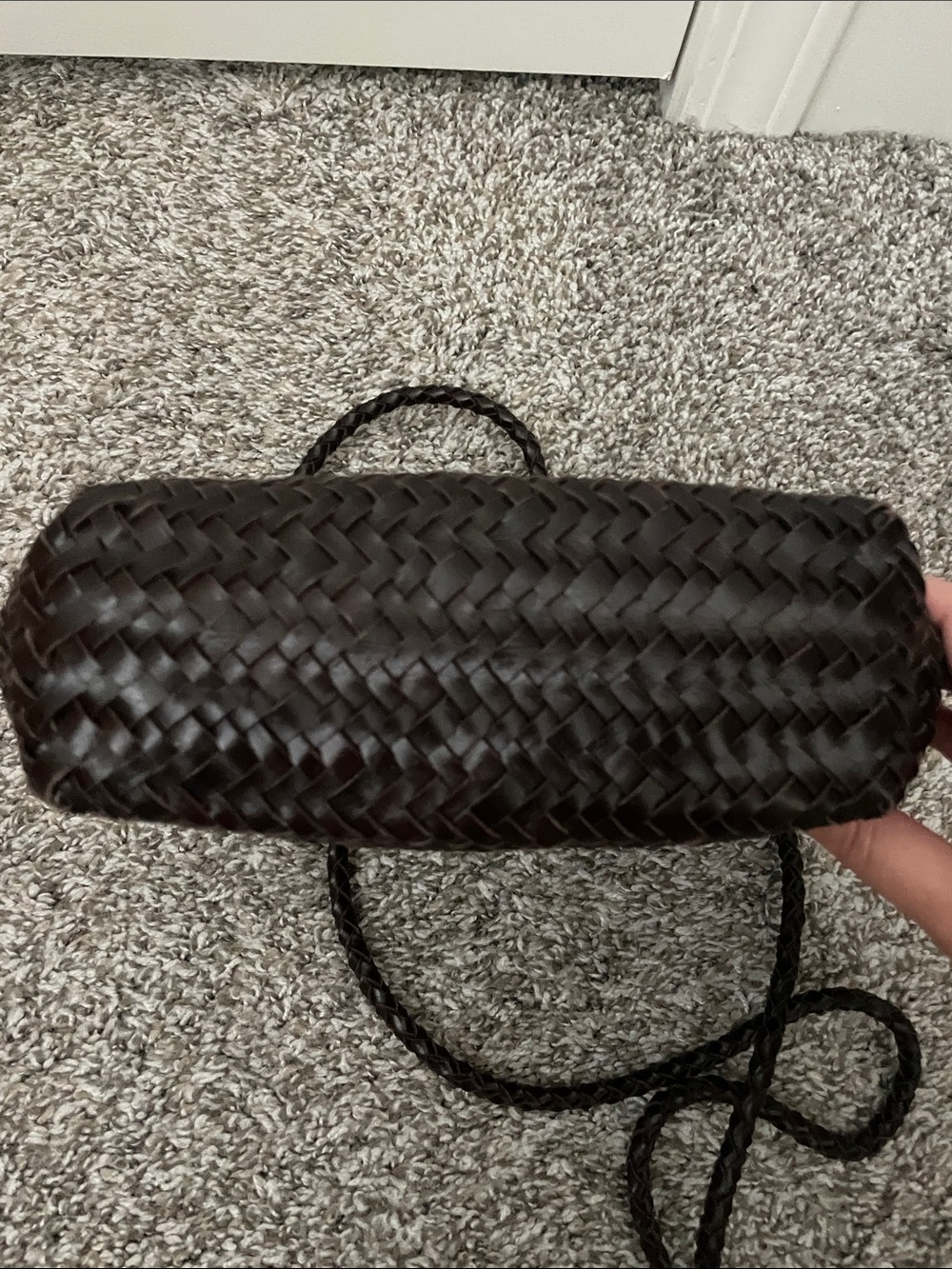 Madewell Dark Brown Woven Leather Shoulder Bag - Picture 5 of 7